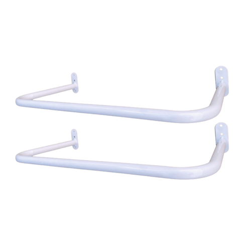 2 Araras de Parede para Roupas 60cm Organização Loja Closet Aço Robusto Branco