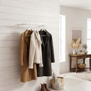 Ver imagem 2 de 2 Araras de Parede para Roupas 60cm Organização Loja Closet Aço Robusto Branco