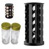 Porta Temperos Giratorio Carrossel Inox Preto Dourado 20 Potes Condimentos Suporte Premium Luxo - 1