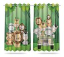 Ver imagem 2 de Kit Cortina Infantil Safari Baby + 3 Capa De Almofada