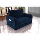 Ver imagem 4 de Sofá Cama Daiane 2 Lugares com Baú Veludo Azul Matrix