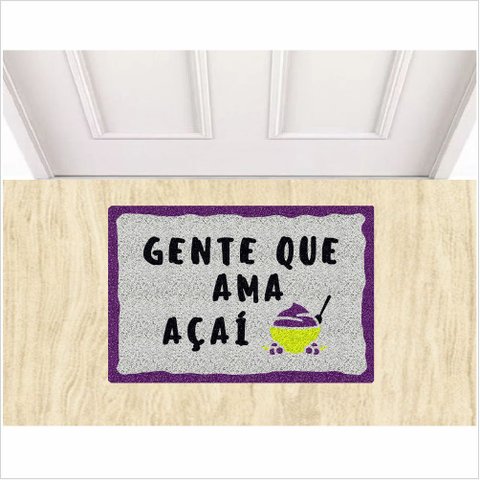 Tapete Capacho Gente que Ama Açai 60x40cm Fu: Prata