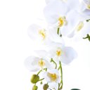 Ver imagem 2 de Arranjo 6 Orquídeas Artificiais Brancas em Vaso Prata Oasis