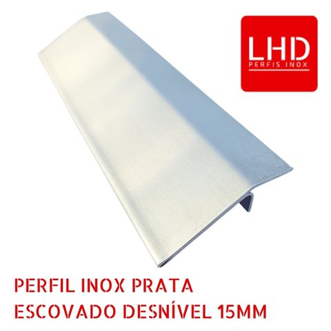 Perfil Desnível, Aço Inox 304, Escovado, 15 Mm - 40 X 1800 Mm