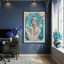 Ver imagem 1 de Quadro Decor Mulher de Aquário 70x50cm Mold Preta