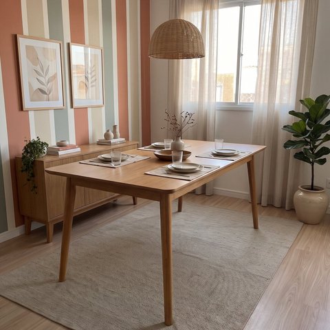 Conjunto Mesa de Jantar 6 Lugares Retangular com Tampo de 25mm 180x78x90cm