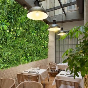 Jardim Vertical Artificial com Folhagem Permanente Realista 4m² P/ Muro Verde e Ambientes Decorados