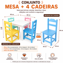 Ver imagem 3 de Mesa Infantil + 4 Cadeiras de Madeira Montessori | Mesa de Atividades Infantil | Conjunto Infantil