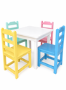 Ver imagem 1 de Mesa Infantil + 4 Cadeiras de Madeira Montessori | Mesa de Atividades Infantil | Conjunto Infantil