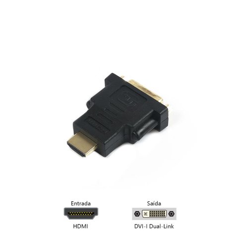 Adaptador Hdmi Macho para Dvi-i (dual Link) Fêmea