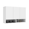 Armário Aéreo 03 Portas Compacto Milão Branco - Ej Móveis - 1