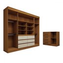 Ver imagem 5 de Guarda-roupa Casal Honey 5 Portas 10 Gavetas com Espelho Cinamomo/off White - Panorama Móveis