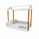 Ver imagem 1 de Cama Casal Infantil Agatha MDF com Colchão Trança 5,5m Montessori Segura Premium - Verde 3 Cores