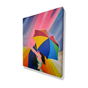 Ver imagem 4 de Mini Quadro Casal com Guarda Chuva Pintado a Mão 30x25cm