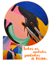 Ver mais imagens de Mini Quadro Casal com Guarda Chuva Pintado a Mão 30x25cm