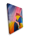 Ver imagem 3 de Mini Quadro Casal com Guarda Chuva Pintado a Mão 30x25cm