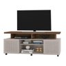 Rack Bancada Para Tv Até 65 Polegadas 2 Portas Com Rodízios Gliss - Grappa Móveis: Off White/Canela - 3