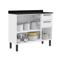 Ver imagem 2 de Balcão de Cozinha em Aço 3 Portas 2 Gavetas Florença 105cm Branco - Itatiaia - Balc-105 3pt 2gv Flor