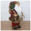 Ver imagem 2 de Decoração Boneco Natal Papai Noel com Roupa Xadrez 21cm