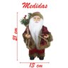 Decoração Boneco Natal Papai Noel com Roupa Xadrez 21cm - 3