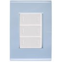 Ver imagem 1 de Cj Placa Três Interruptor Triplo Liz Azul Jeans Tramontina Completo Pronto Tramontina