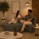 Ver imagem 2 de Sofá Divã Orgânico Charlotte Sala 160cm Bouclé Cinza
