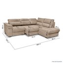 Ver imagem 3 de Sofá de Canto Retrátil Chaise Lado Esquerdo 4 Lugares Nest CabeCasa MadeiraOriginals Bege
