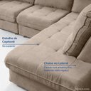 Ver imagem 6 de Sofá de Canto Retrátil Chaise Lado Esquerdo 4 Lugares Nest CabeCasa MadeiraOriginals Bege