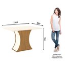 Ver imagem 2 de Mesa de Jantar Luiza 120 Cm Ambiente Canto Reto com Vidro Nature Off White – Henn