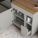 Ver imagem 6 de Conjunto Suspenso Banheiro Gabinete Espelheira Bangladesh 148,2cm Arenas Cj104