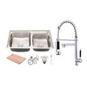 Ver imagem 1 de Cuba Pia para Cozinha Aço Inox 201 Cg201-c02 e Torneira 50cm com Misturador Tgm50c-bz Belcca -kit