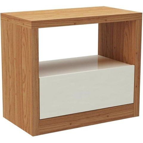 Mesa de Cabeceira 67cm C/ 1 Gaveta - Off White - Tw140