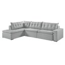 Ver imagem 2 de Sofá Retratil com Chaise Esquerda Titan 6 Lugares 3,16m Tecido Linho
