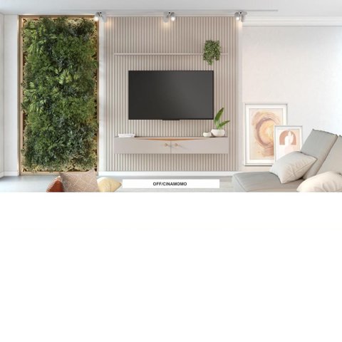 Painel Riso Ripado 2,18x1,82cm com Nicho JCM - Off/Cinamomo