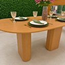 Ver imagem 4 de Mesa de Jantar Orgânica Cora 135x90cm Base Duplo