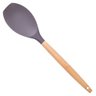 Espátula Pá de Silicone Cabo de Madeira Cinza 31cm Coberturas Fechada - 1