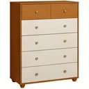 Ver imagem 1 de Cômoda para Quarto 6 Gavetas 90cm Varsóvia A04 Cinamomo Off White - Lyam Decor