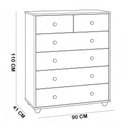 Ver imagem 4 de Cômoda para Quarto 6 Gavetas 90cm Varsóvia A04 Cinamomo Off White - Lyam Decor