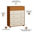 Ver imagem 4 de Cômoda para Quarto 6 Gavetas 90cm Varsóvia A04 Cinamomo Off White - Lyam Decor