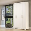 Ver imagem 3 de Guarda Roupa Acp Lana 4 Portas com Pés 100% Mdf - Branco