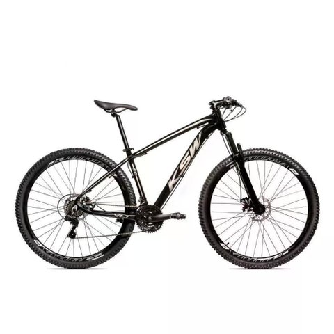 Bicicleta Aro 29 Ksw Xlt 21 Marchas Shimano e Freios a Disco - Preto-prata - 17 Preto-prata