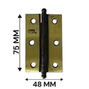 Ver imagem 2 de Dobradiça Porta Latão Oxidado Caixa 24 Peças - 3" 75mm Ferca
