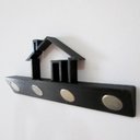 Ver imagem 2 de Porta Chaves Magnético Casinha - 4 ímãs - Toque 3D: Preto
