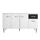 Ver imagem 1 de Balcão Gabinete de Pia 150cm 4 Portas 1 Gaveta Gabriela Branco/Preto Flex - AJL Móveis