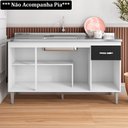 Ver imagem 3 de Balcão Gabinete de Pia 150cm 4 Portas 1 Gaveta Gabriela Branco/Preto Flex - AJL Móveis