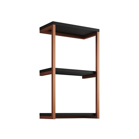 Nicho de Parede Industrial 3 Prateleiras Milão - Cobre e Preto