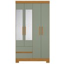 Ver imagem 2 de Guarda Roupa Casal 103cm Espelho Lipion Cinamomo/Sálvia a02 - Mpozenato