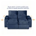 Ver imagem 5 de Sofá Veneza 1,80m Retrátil Reclinável Azul USB e Porta Copos - King House
