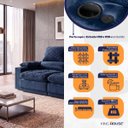 Ver imagem 4 de Sofá Veneza 1,80m Retrátil Reclinável Azul USB e Porta Copos - King House