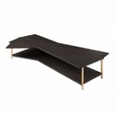 Ver imagem 3 de Mesa de Centro Caribe 170cm em Madeira Laminada Ébano com Metal Champanhe